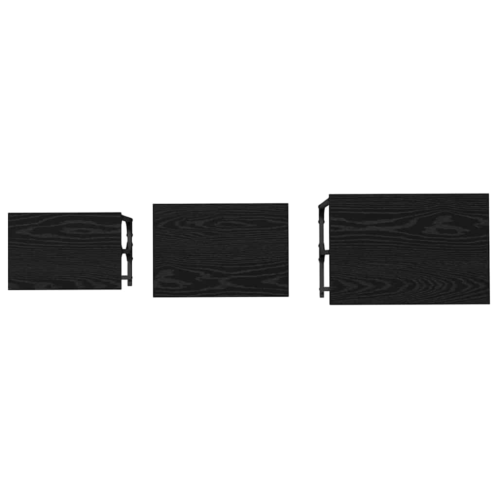 vidaXL Stolik Kawowy Nesting 3 pcs Czarny dąb Materiał drewnopochodny
