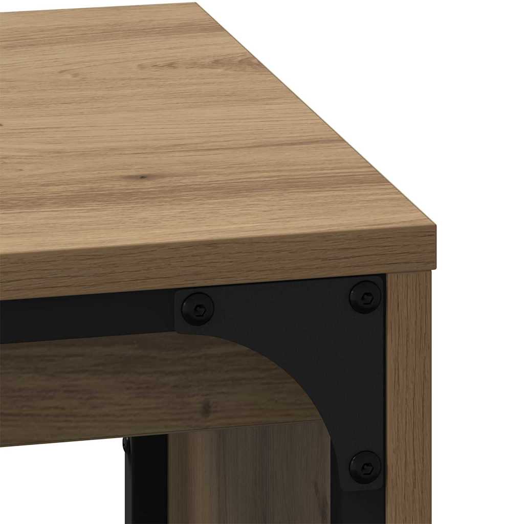vidaXL Stolik kawowy 3 pcs Dąb rzemieślniczy Materiał drewnopochodny
