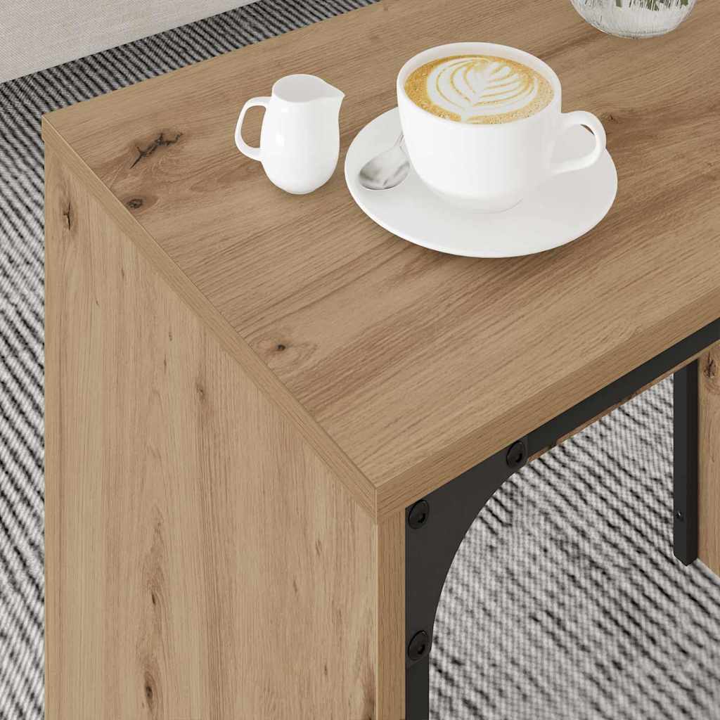 vidaXL Stolik kawowy 3 pcs Dąb rzemieślniczy Materiał drewnopochodny