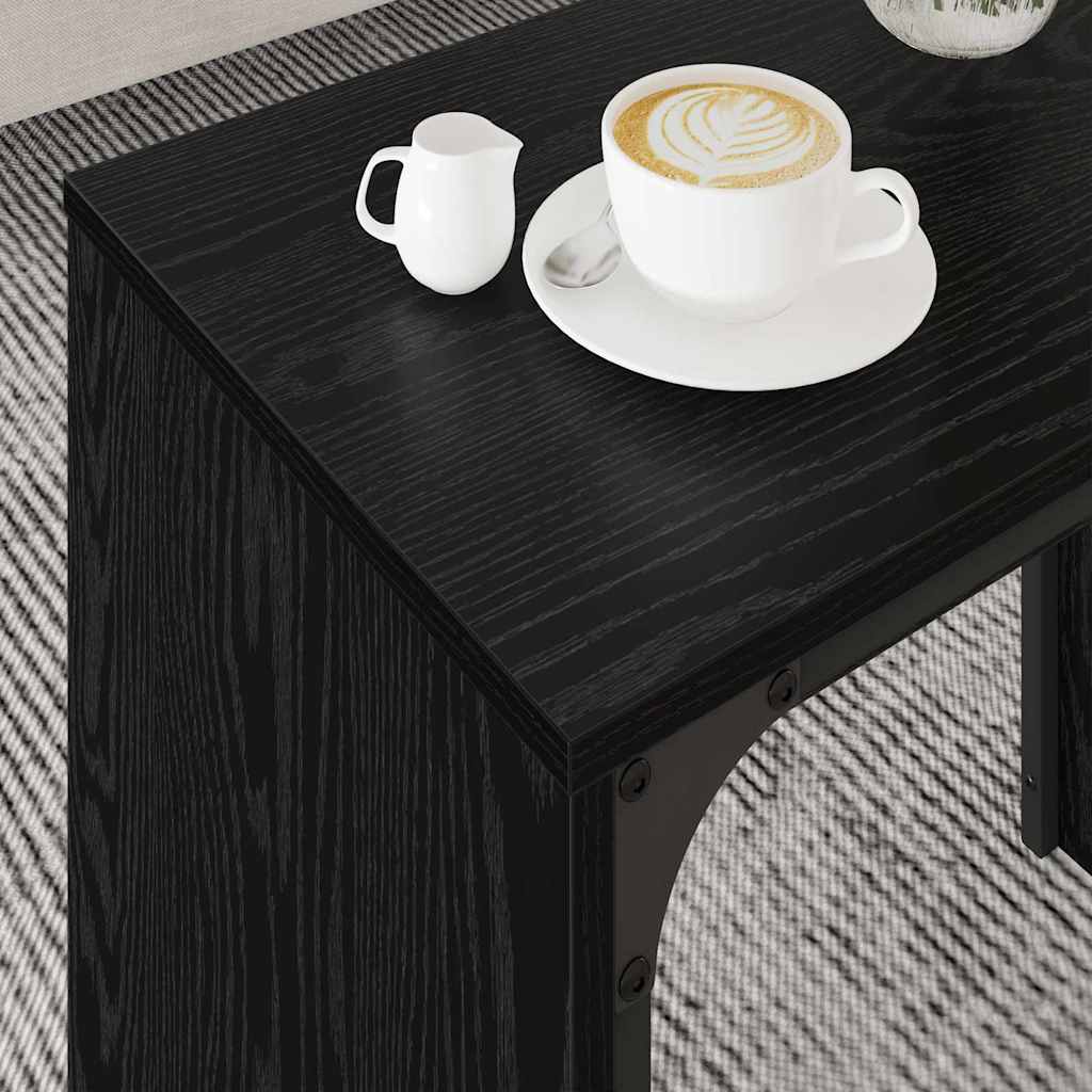 vidaXL Stolik kawowy 3 pcs Czarny Dąb Materiał drewnopochodny