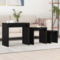 vidaXL Stolik kawowy 3 pcs Czarny Dąb Materiał drewnopochodny