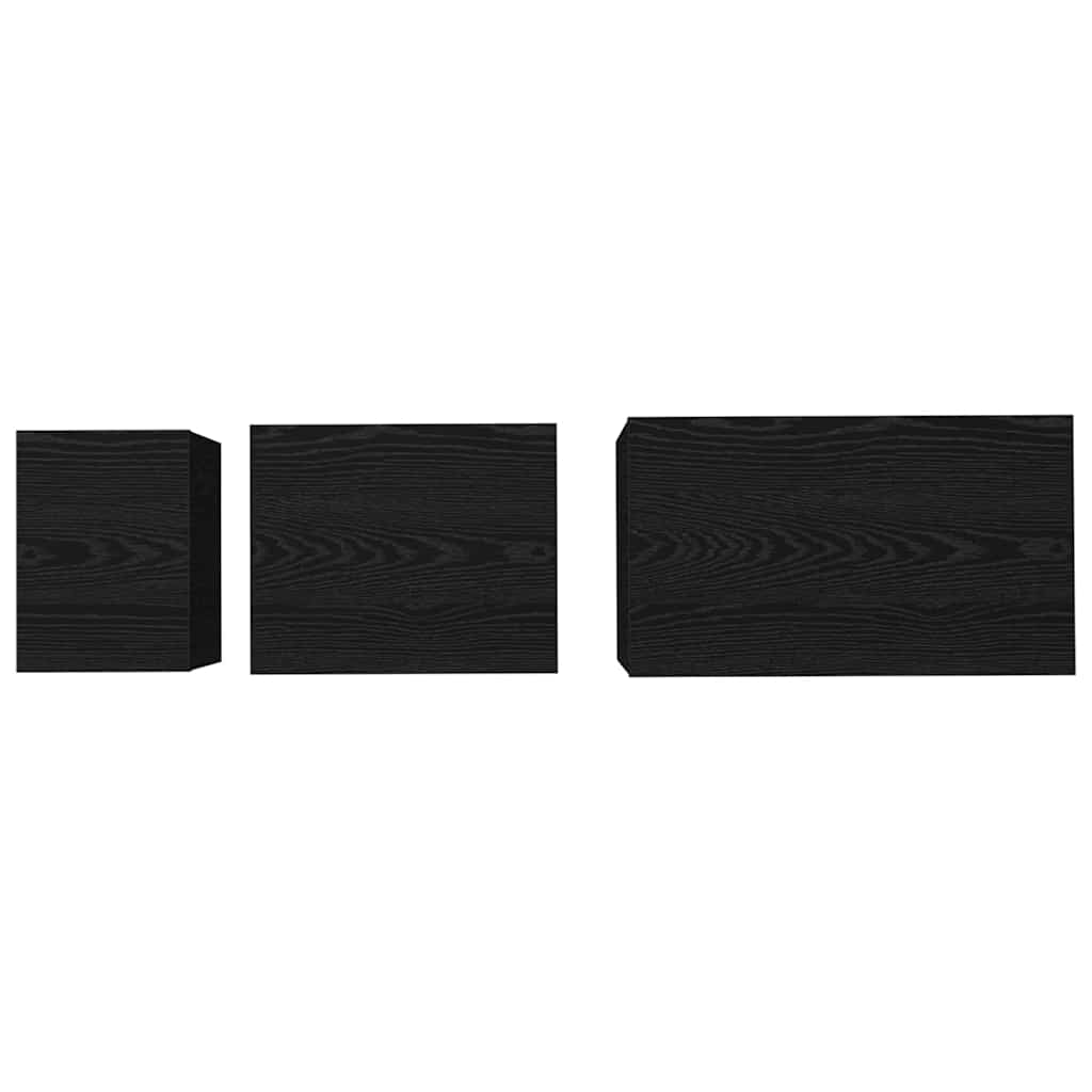 vidaXL Stolik kawowy 3 pcs Czarny Dąb Materiał drewnopochodny