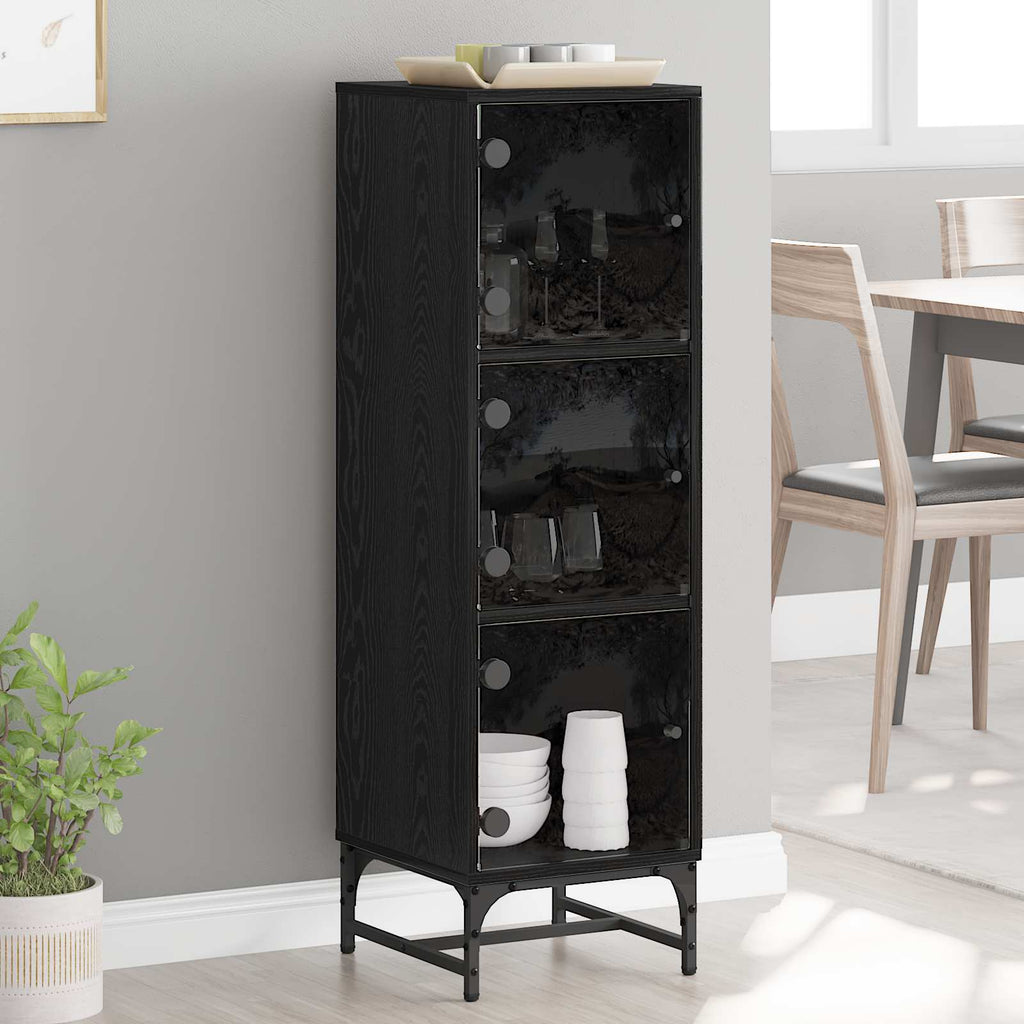 vidaXL Bufet Czarny Dąb 35 x 37 x 117 cm