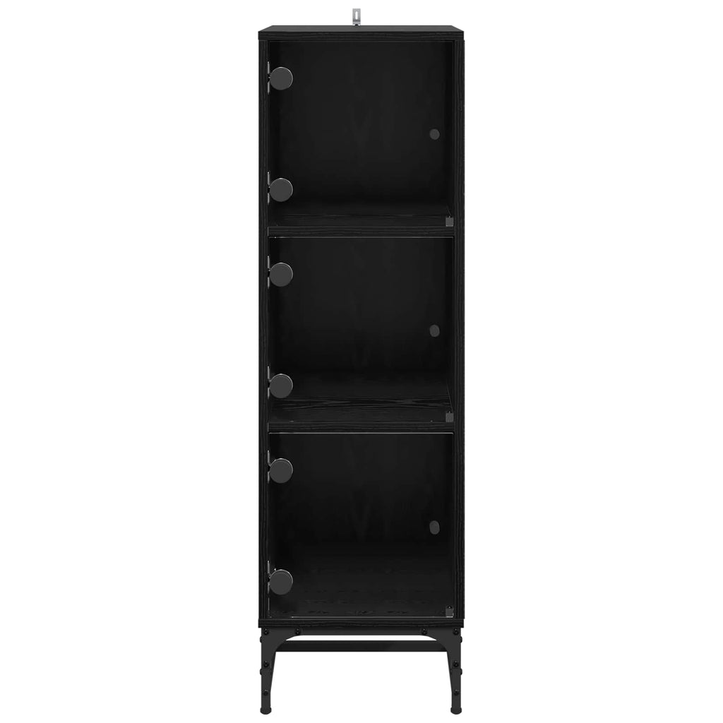 vidaXL Bufet Czarny Dąb 35 x 37 x 117 cm