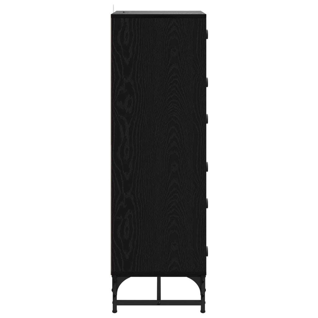 vidaXL Bufet Czarny Dąb 35 x 37 x 117 cm
