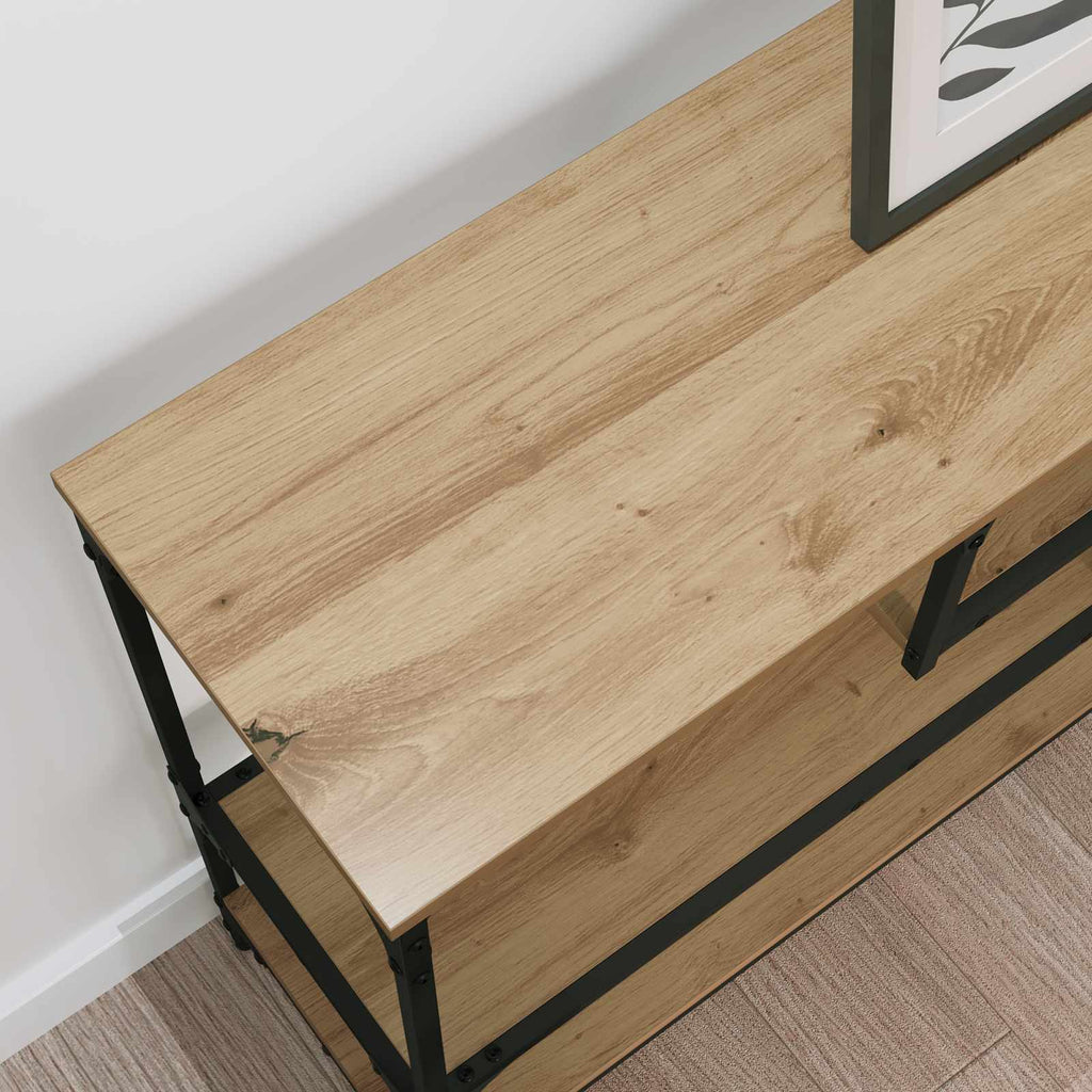 vidaXL Konsola z półką Dąb rzemieślniczy 100 x 30 x 75 cm