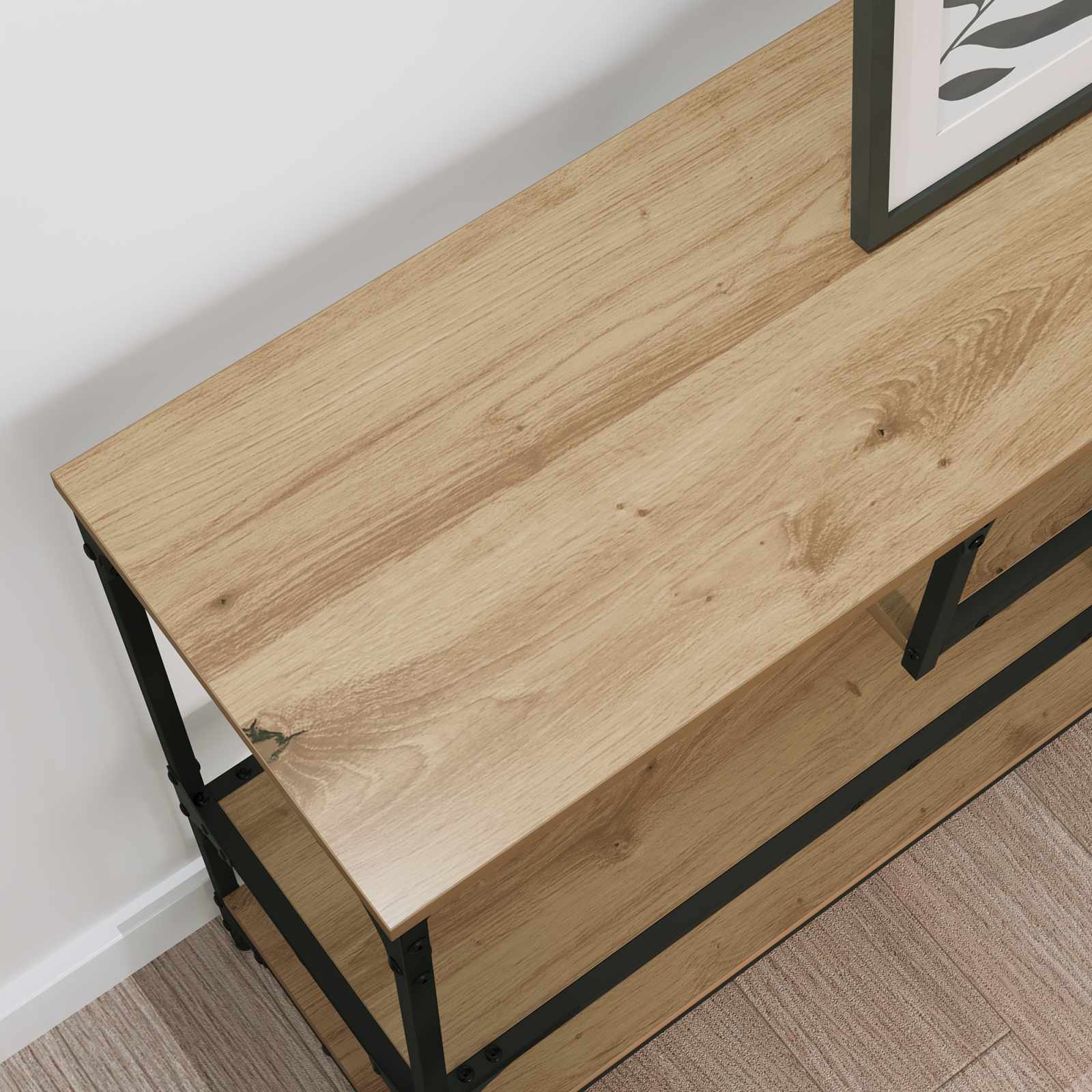 vidaXL Konsola z półką Dąb rzemieślniczy 100 x 30 x 75 cm