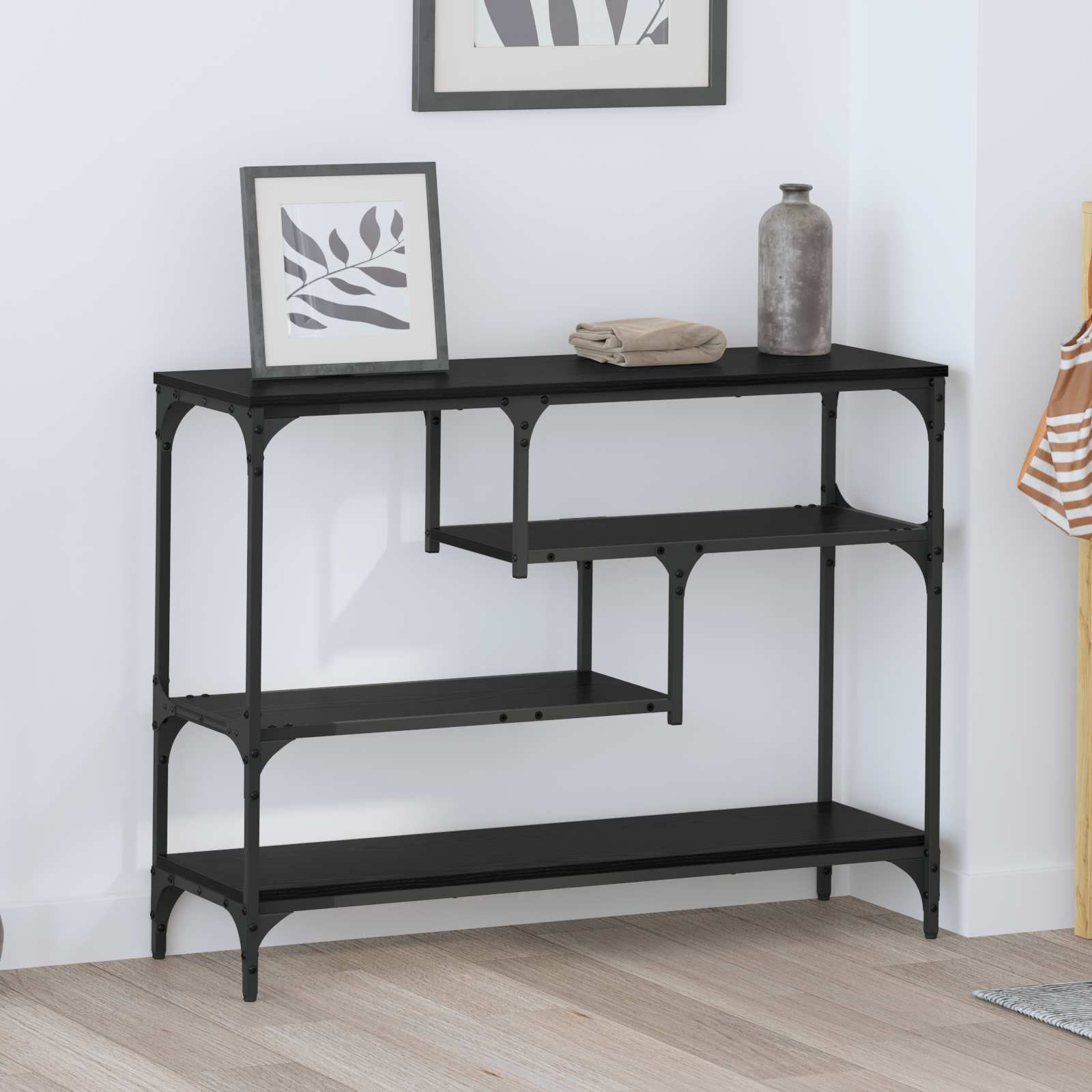 vidaXL Konsola Czarny Dąb 100 x 30 x 75 cm Materiał drewnopochodny