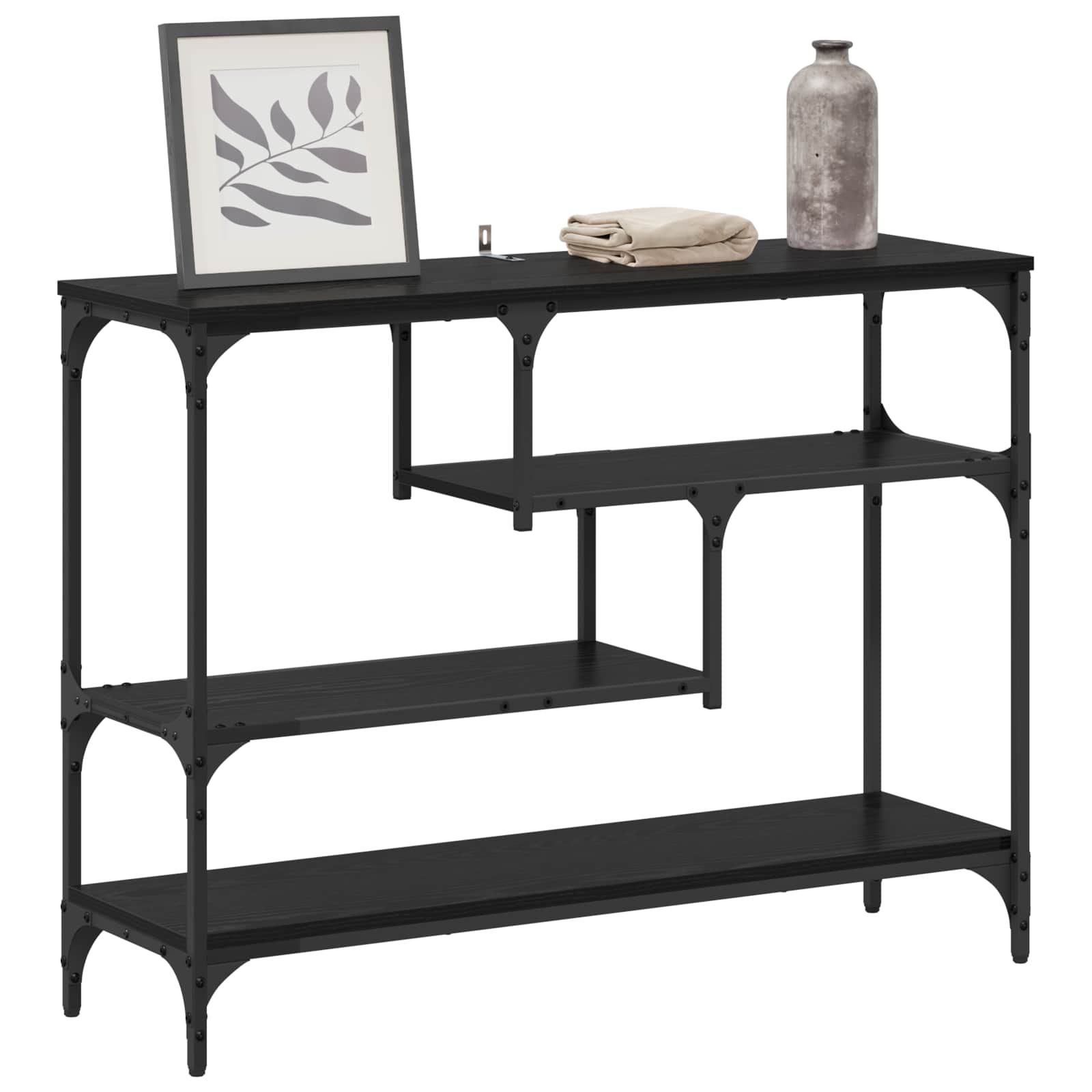 vidaXL Konsola Czarny Dąb 100 x 30 x 75 cm Materiał drewnopochodny