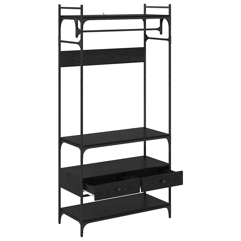 vidaXL Garderoba Czarny dąb 89 x 39 x 184.5 cm Materiał drewnopochodny