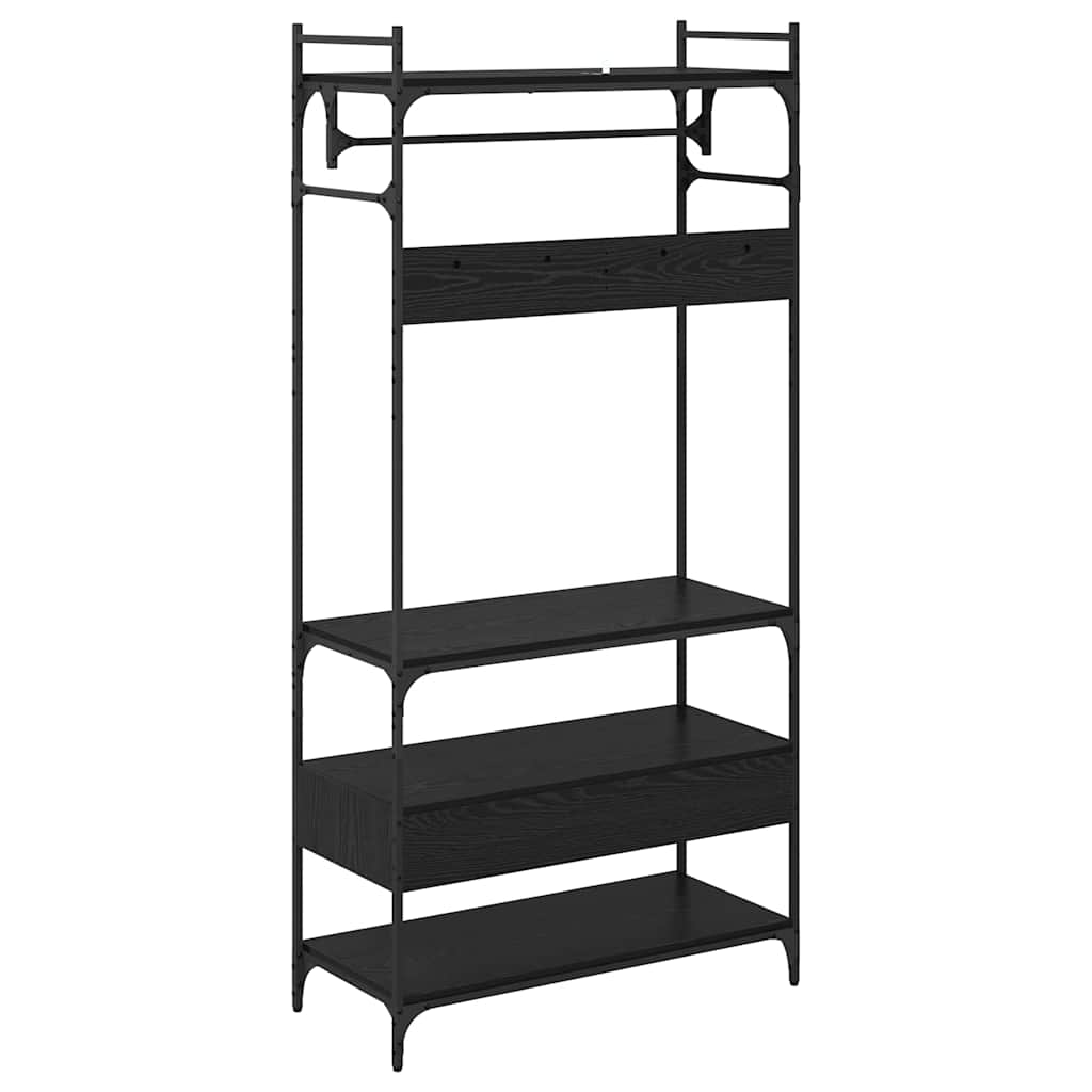 vidaXL Garderoba Czarny dąb 89 x 39 x 184.5 cm Materiał drewnopochodny
