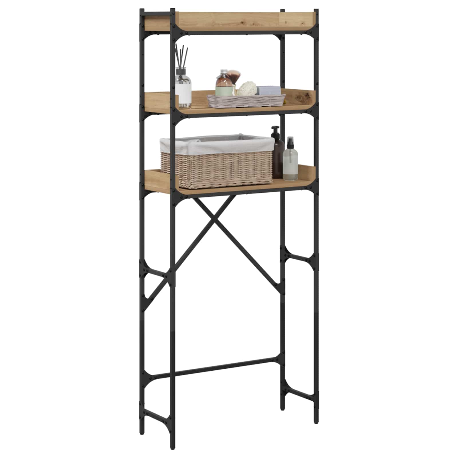 vidaXL Półka na pralkę z półką Dąb rzemieślniczy 67 x 25 x 163 cm