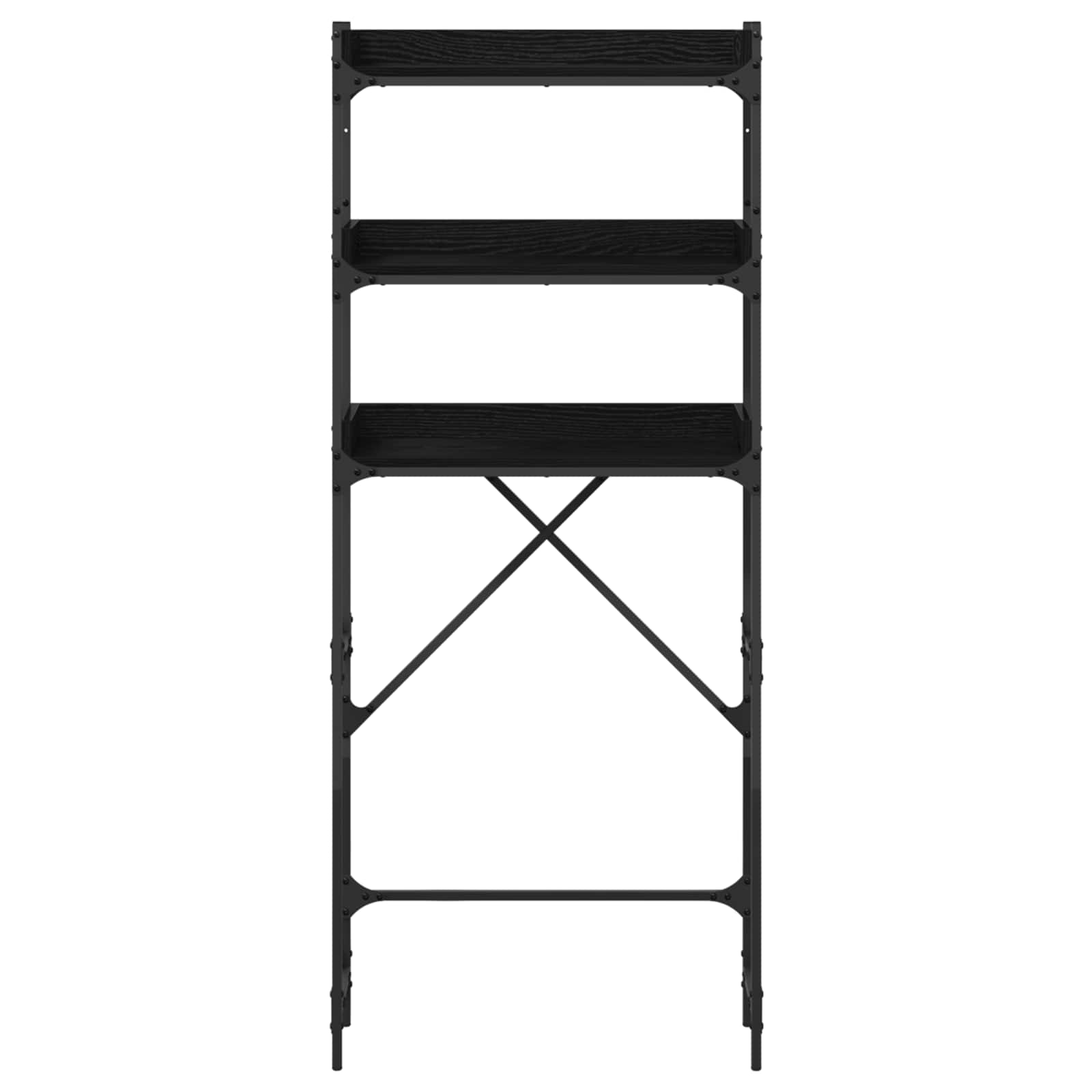 vidaXL Półka na pralkę z półką Czarny Dąb 67 x 25 x 163 cm