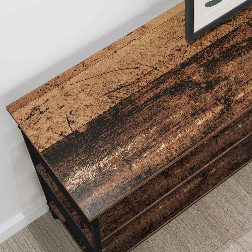 vidaXL Konsola Stare drewno 100 x 32 x 75 cm Materiał drewnopochodny