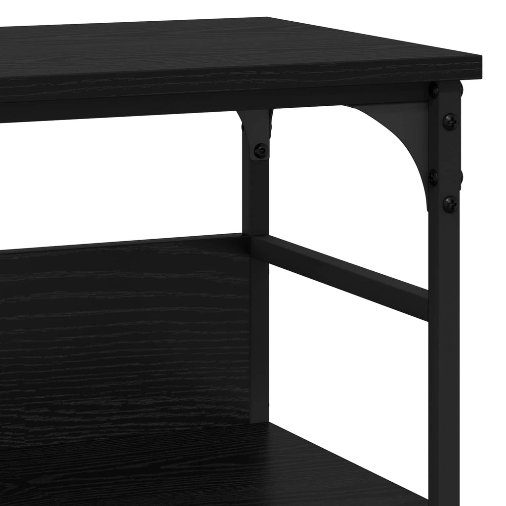 vidaXL Konsola Czarny dąb 100 x 32 x 75 cm Materiał drewnopochodny