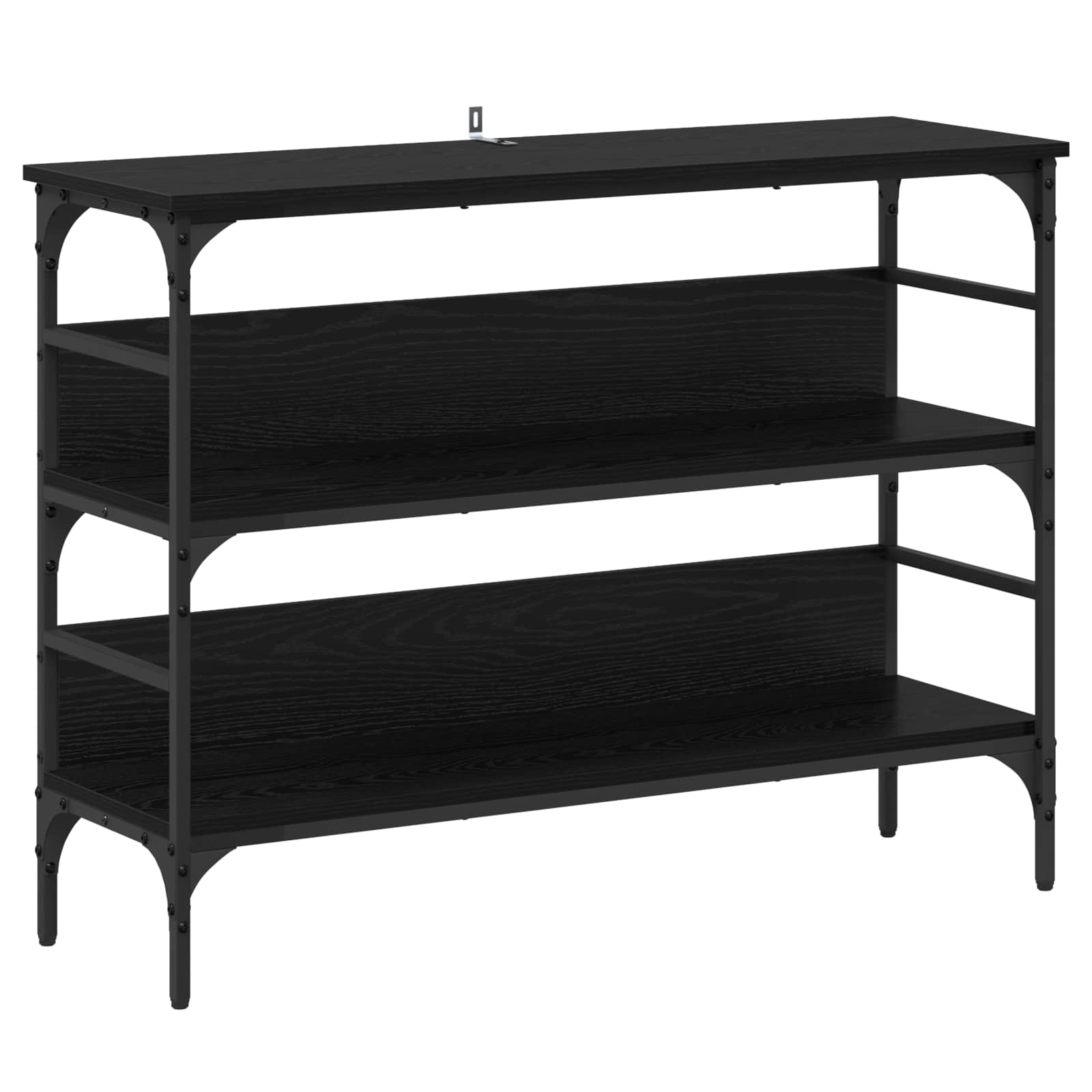 vidaXL Konsola Czarny dąb 100 x 32 x 75 cm Materiał drewnopochodny