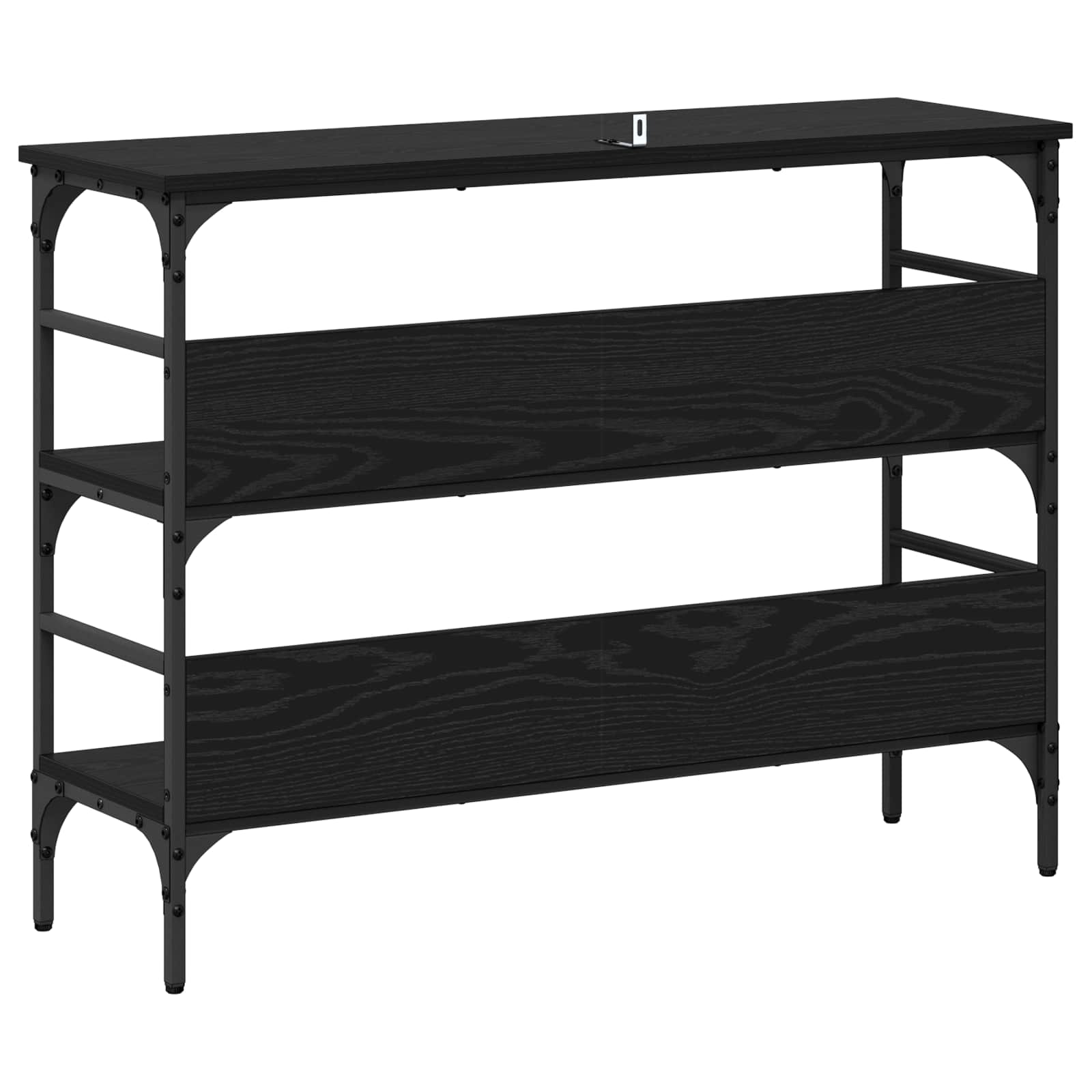 vidaXL Konsola Czarny dąb 100 x 32 x 75 cm Materiał drewnopochodny