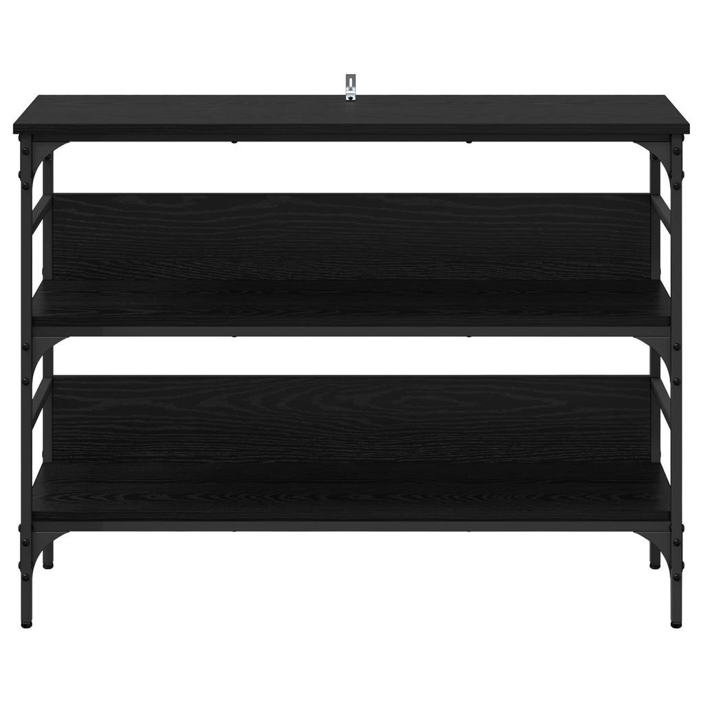 vidaXL Konsola Czarny dąb 100 x 32 x 75 cm Materiał drewnopochodny