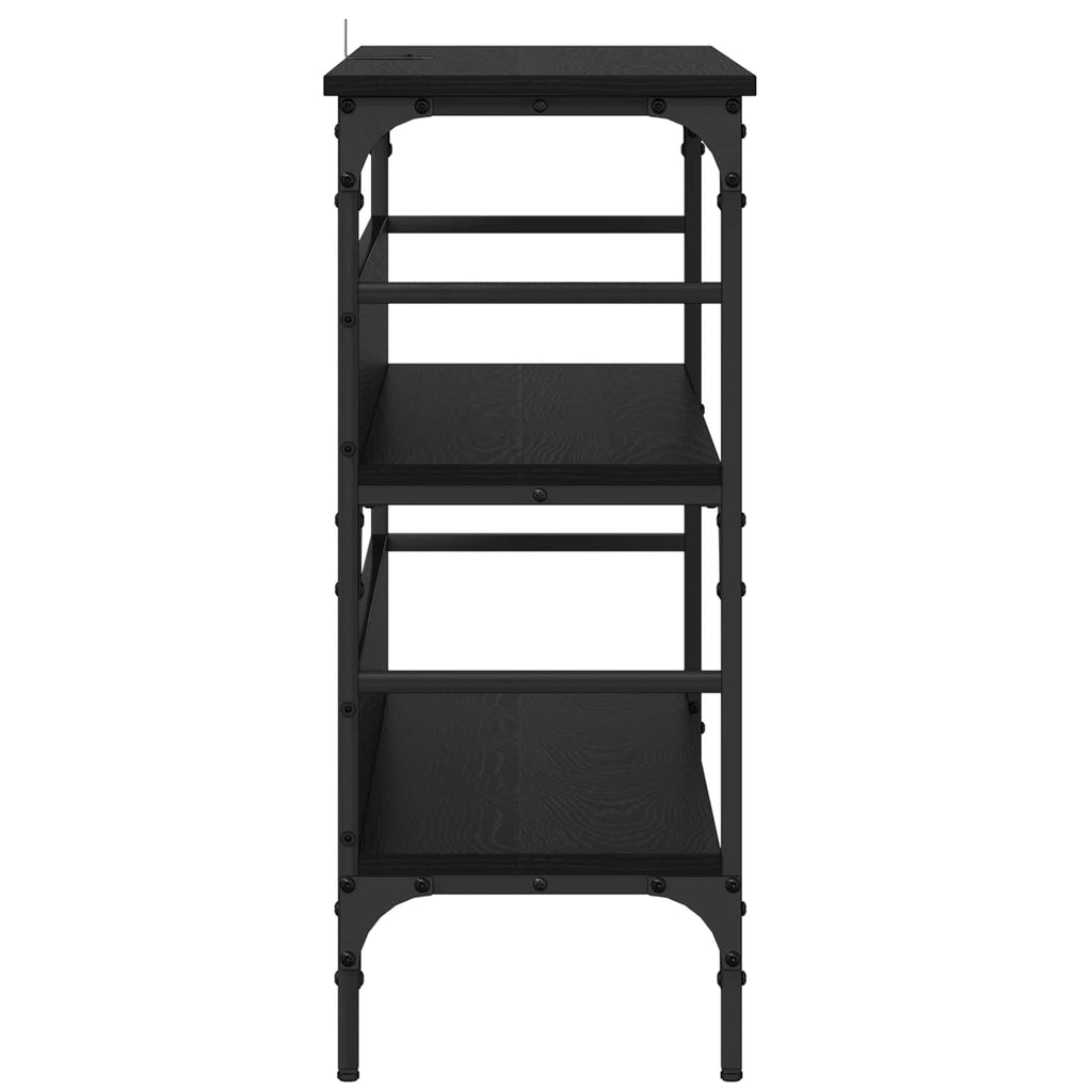 vidaXL Konsola Czarny dąb 100 x 32 x 75 cm Materiał drewnopochodny