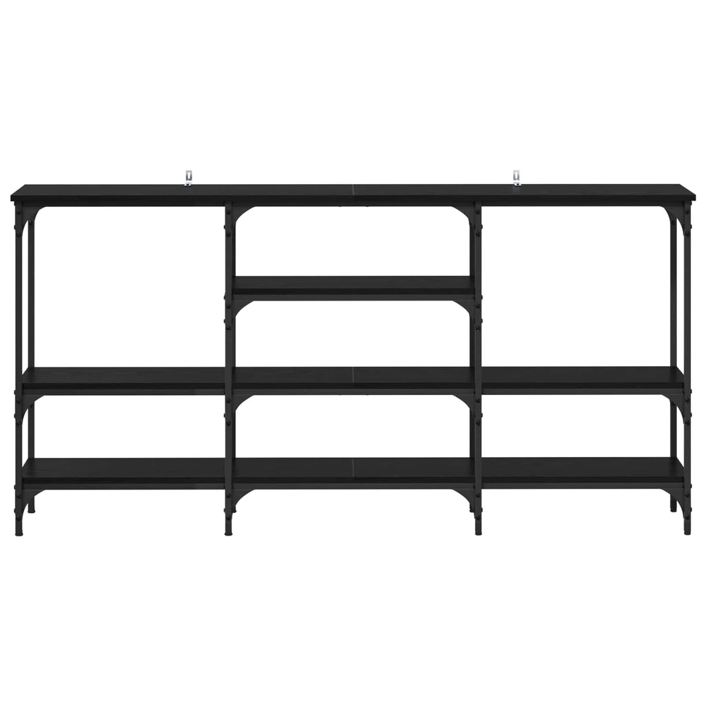 vidaXL Konsola Czarny dąb 160 x 29 x 80 cm Materiał drewnopochodny