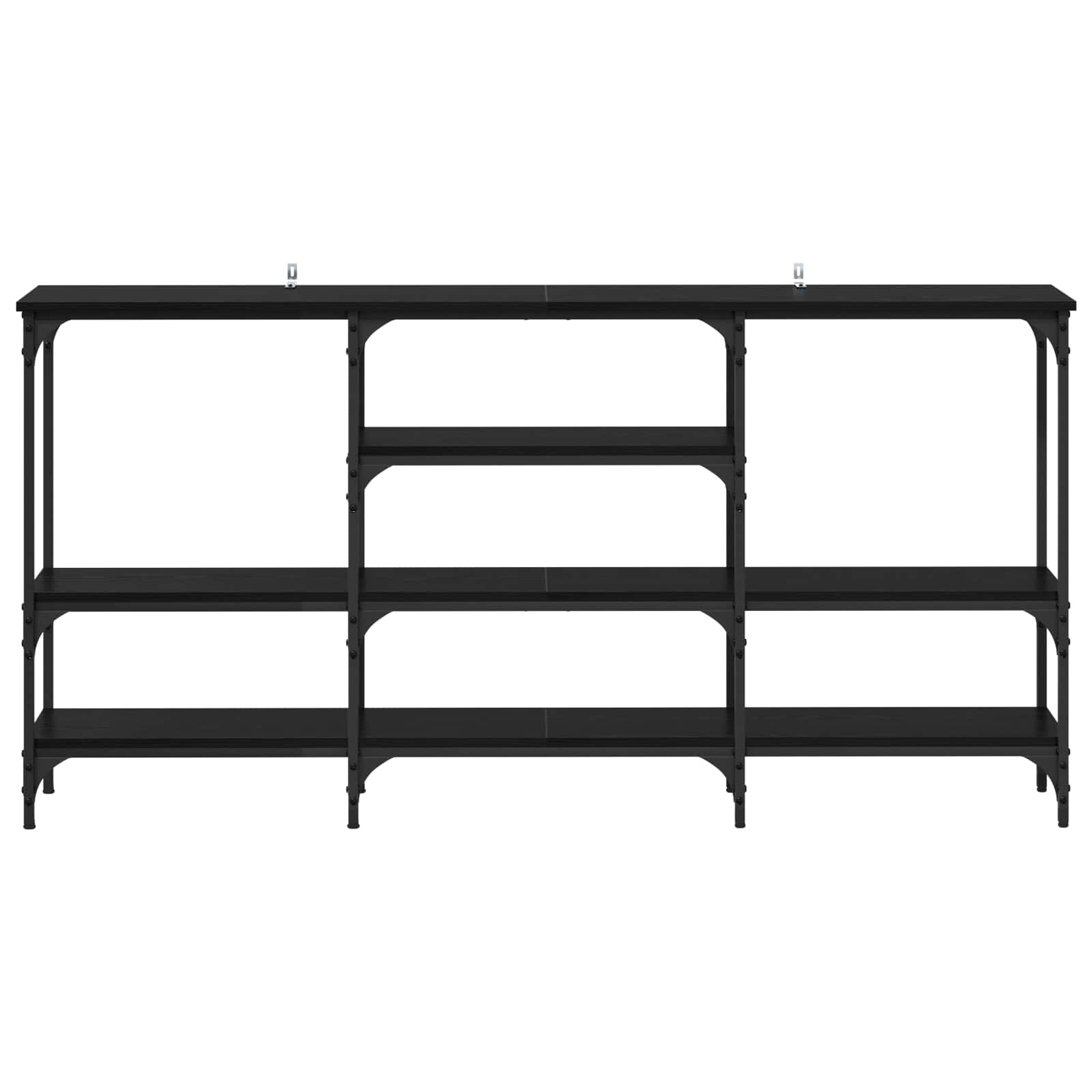 vidaXL Konsola Czarny dąb 160 x 29 x 80 cm Materiał drewnopochodny