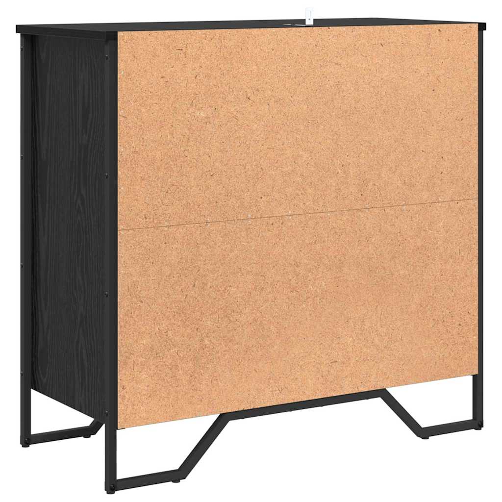 vidaXL Bufet z szufladą Czarny Dąb 79,5 x 35,5 x 74,5 cm