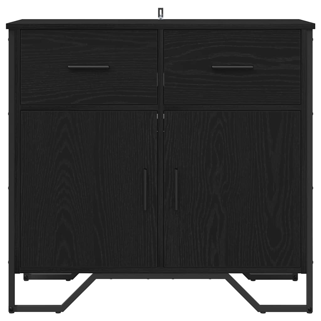 vidaXL Bufet z szufladą Czarny Dąb 79,5 x 35,5 x 74,5 cm