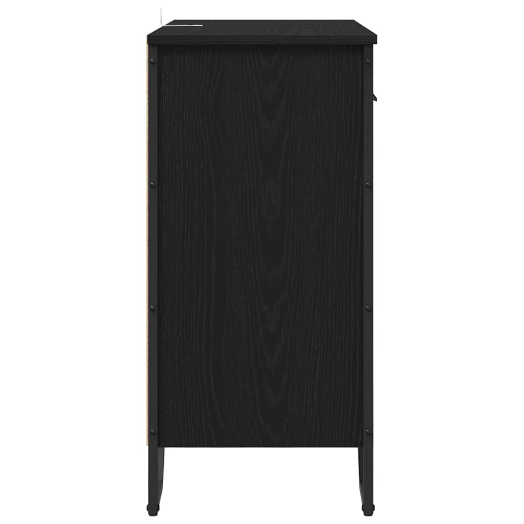 vidaXL Bufet z szufladą Czarny Dąb 79,5 x 35,5 x 74,5 cm