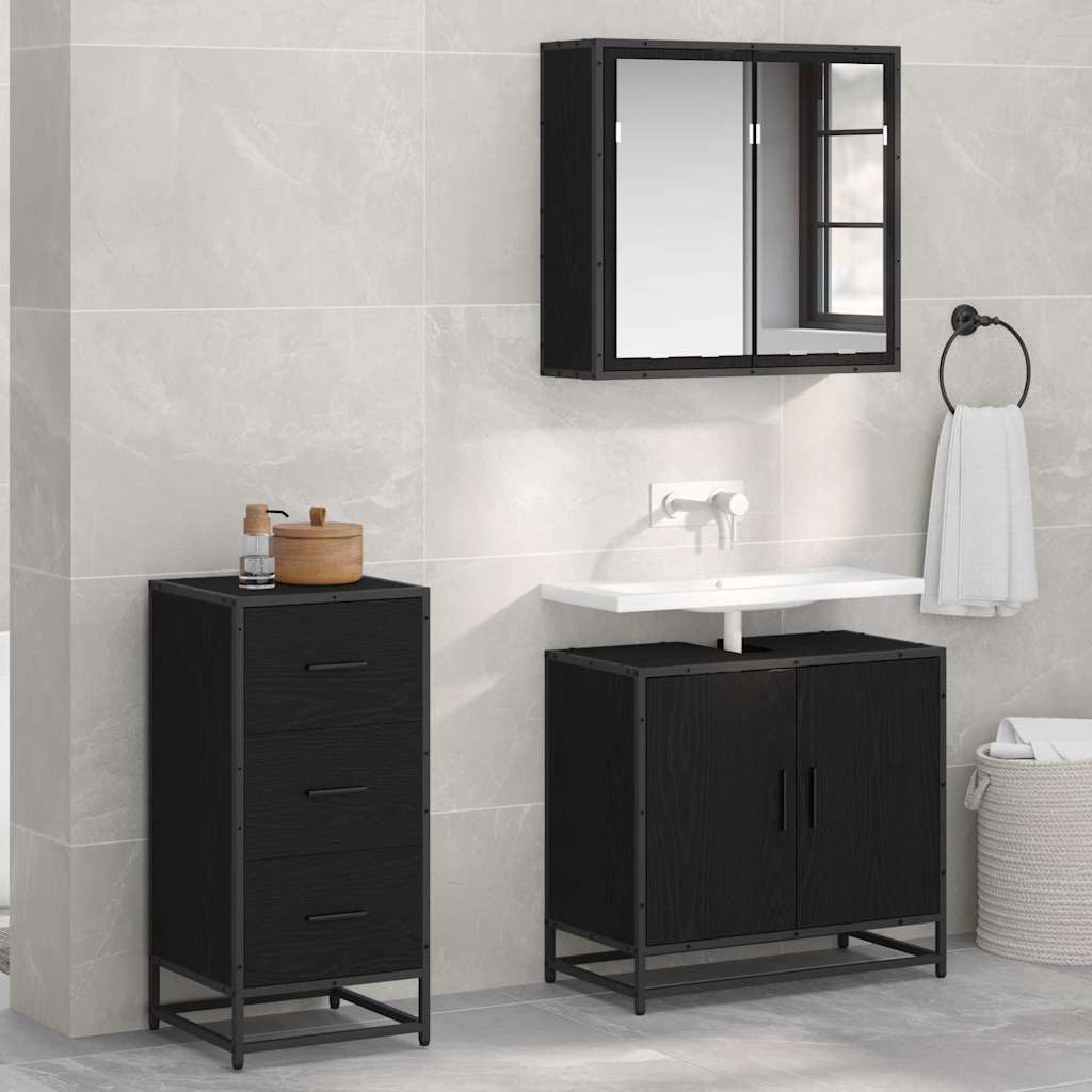vidaXL Bufet Czarny Dąb 35.5 x 35 x 76 cm