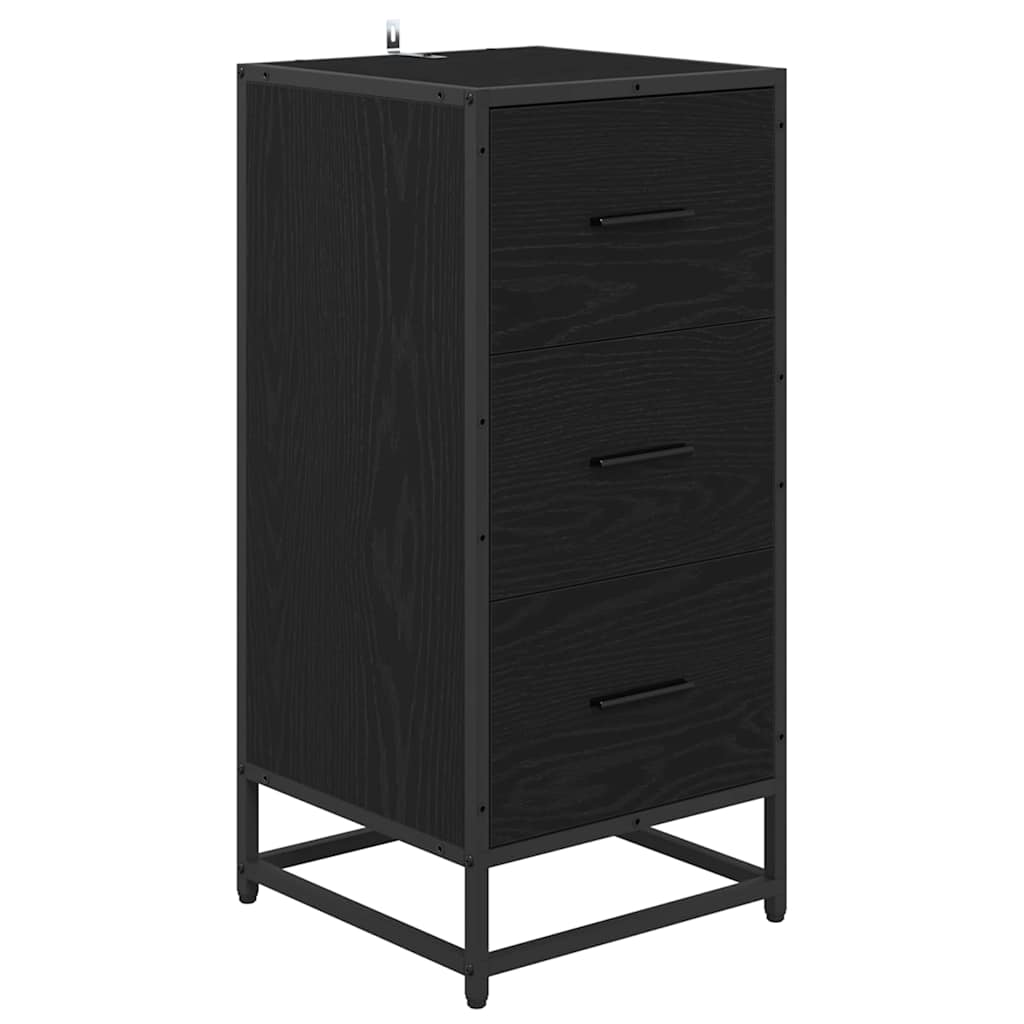 vidaXL Bufet Czarny Dąb 35.5 x 35 x 76 cm