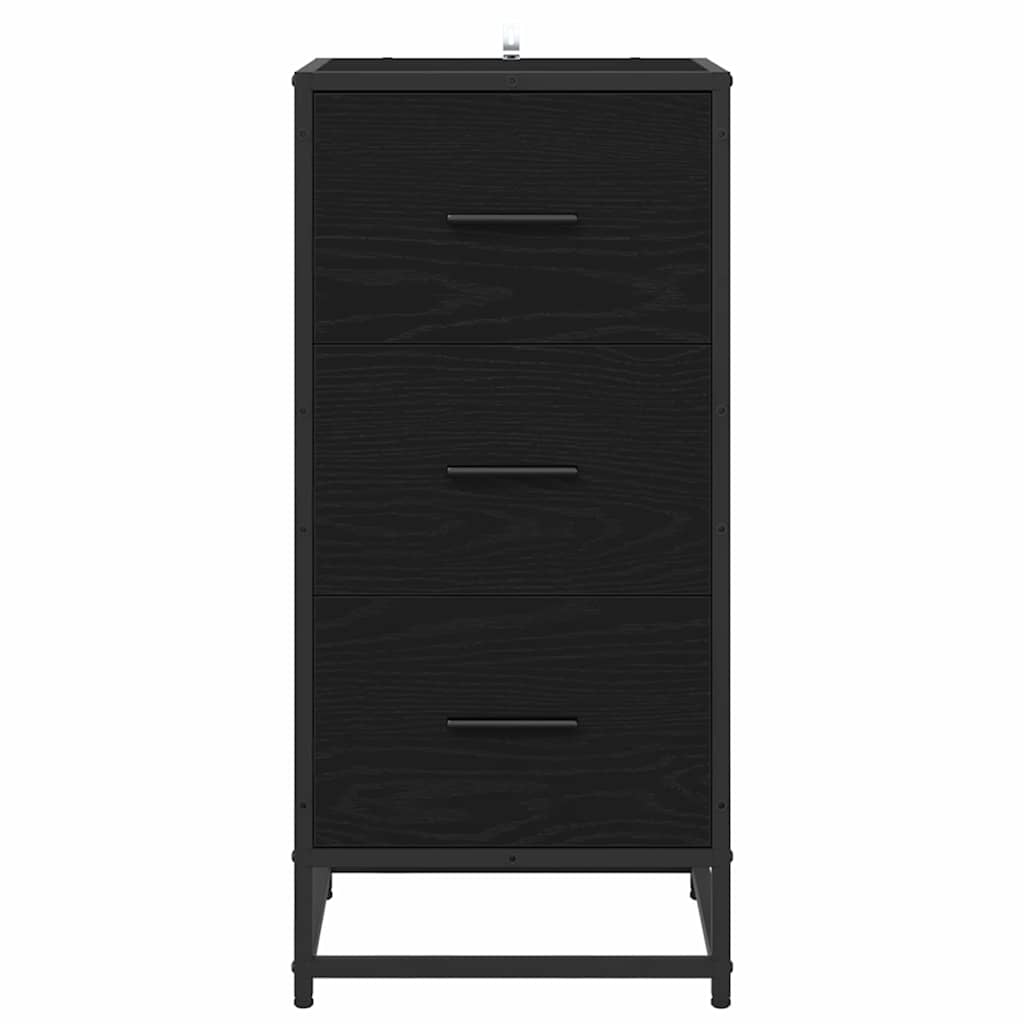 vidaXL Bufet Czarny Dąb 35.5 x 35 x 76 cm