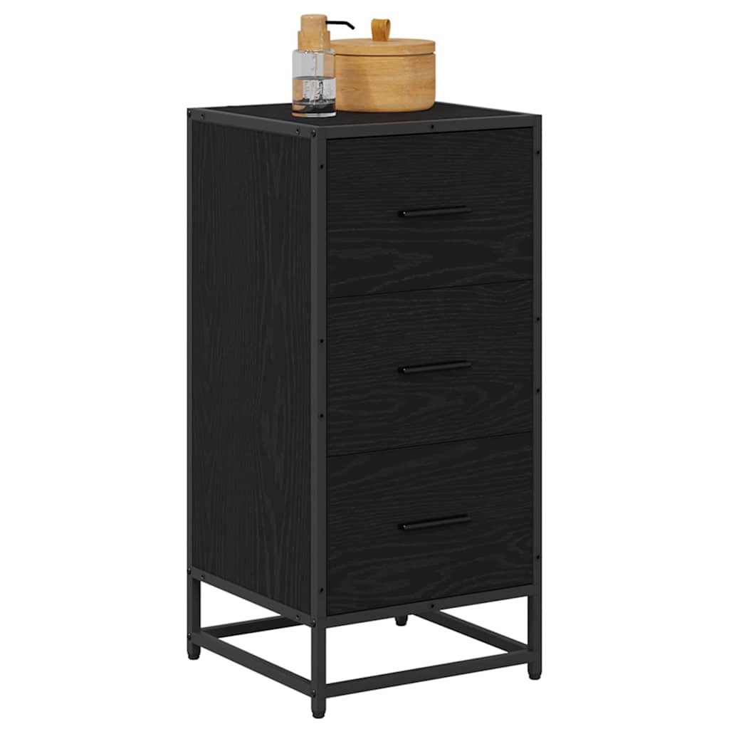 vidaXL Bufet Czarny Dąb 35.5 x 35 x 76 cm