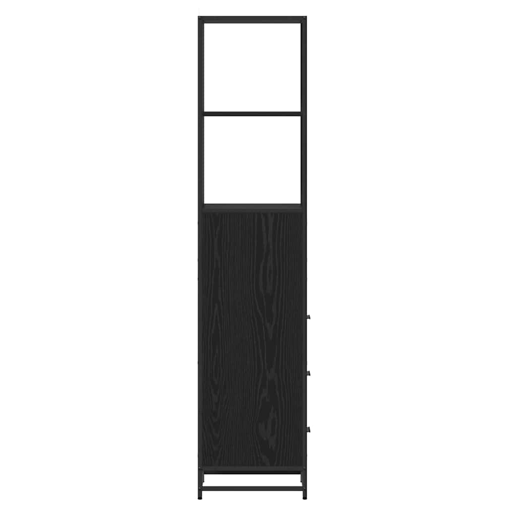 vidaXL Zestaw mebli łazienkowych z półką Czarny Dąb 35 x 37,5 x 166 cm