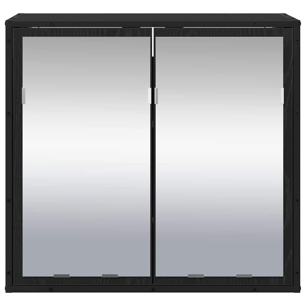 vidaXL Półka ścienna z półką z drzwiami Czarny Dąb 65 x 20 x 60 cm