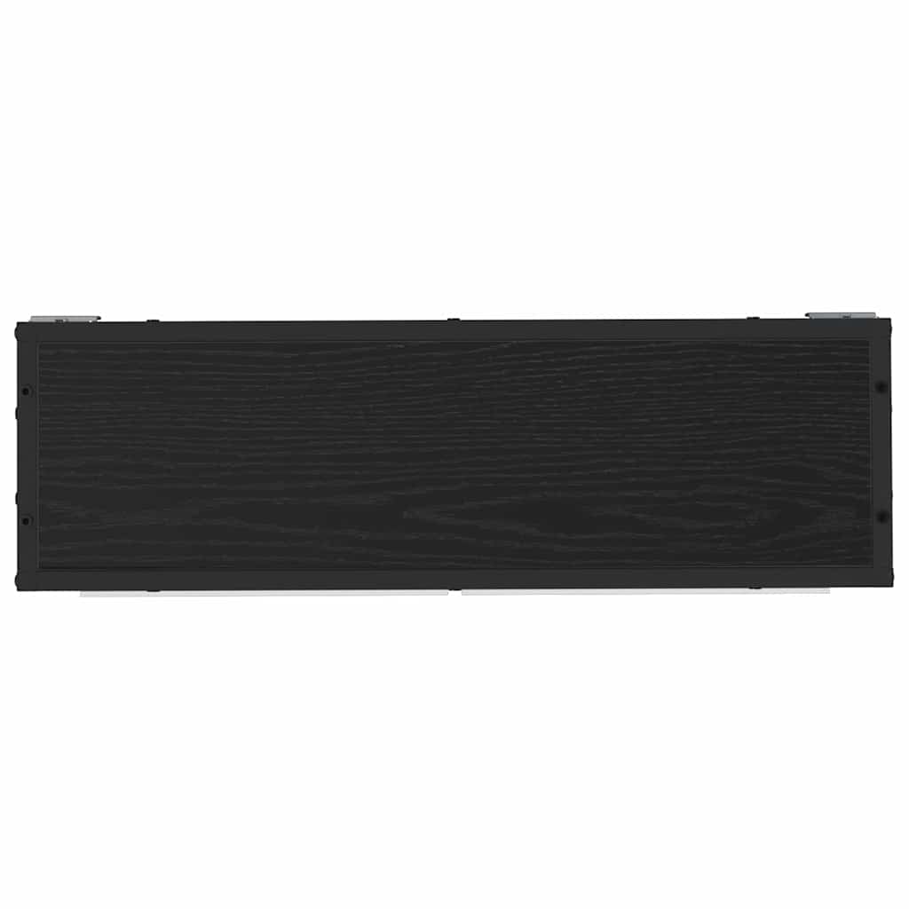 vidaXL Półka ścienna z półką z drzwiami Czarny Dąb 65 x 20 x 60 cm