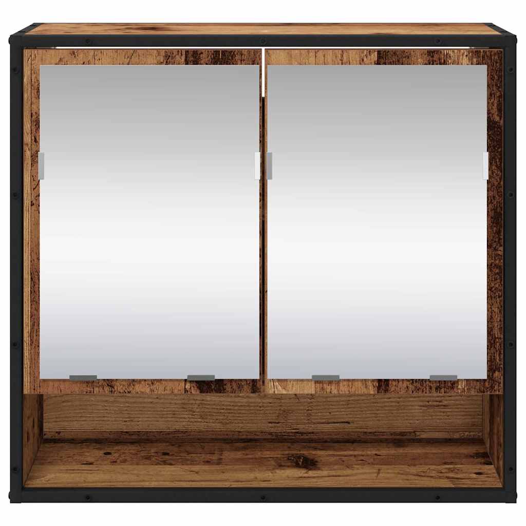 vidaXL Półka ścienna z półką z drzwiami Stare drewno 65 x 20 x 60 cm