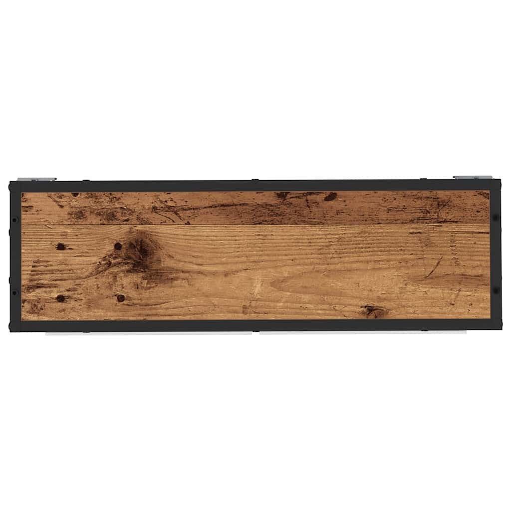 vidaXL Półka ścienna z półką z drzwiami Stare drewno 65 x 20 x 60 cm