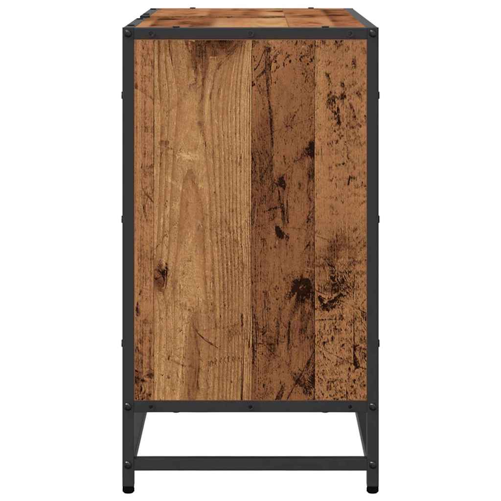vidaXL Szafka pod umywalkę z drzwiami Stare drewno 65 x 33 x 60 cm