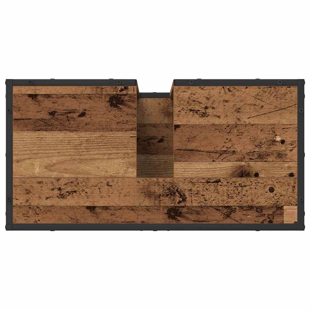 vidaXL Szafka pod umywalkę z drzwiami Stare drewno 65 x 33 x 60 cm
