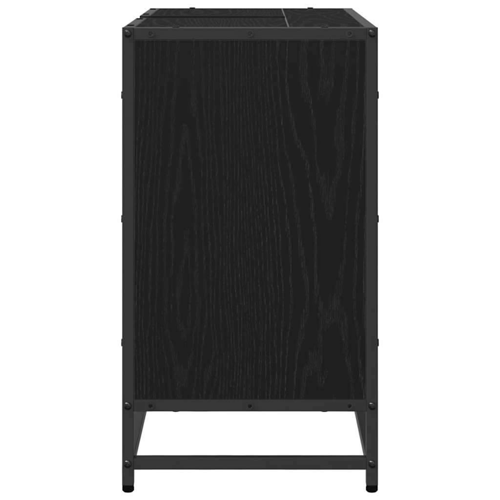 vidaXL Szafka pod umywalkę z drzwiami Czarny Dąb 65 x 33 x 60 cm