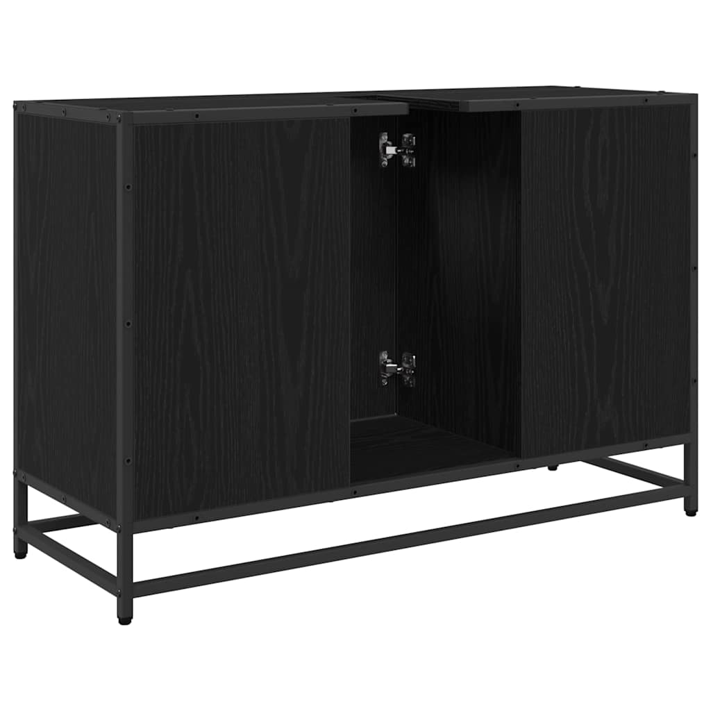 vidaXL Szafka Łazienkowa z przechowywaniem Czarny Dąb 90 x 33 x 60 cm
