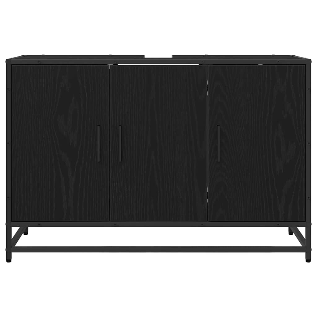 vidaXL Szafka Łazienkowa z przechowywaniem Czarny Dąb 90 x 33 x 60 cm
