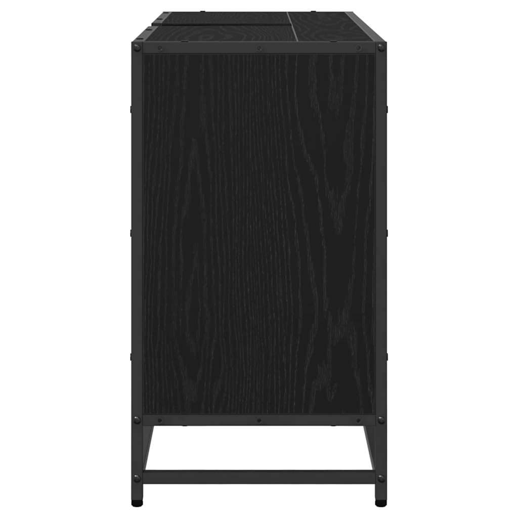 vidaXL Szafka Łazienkowa z przechowywaniem Czarny Dąb 90 x 33 x 60 cm