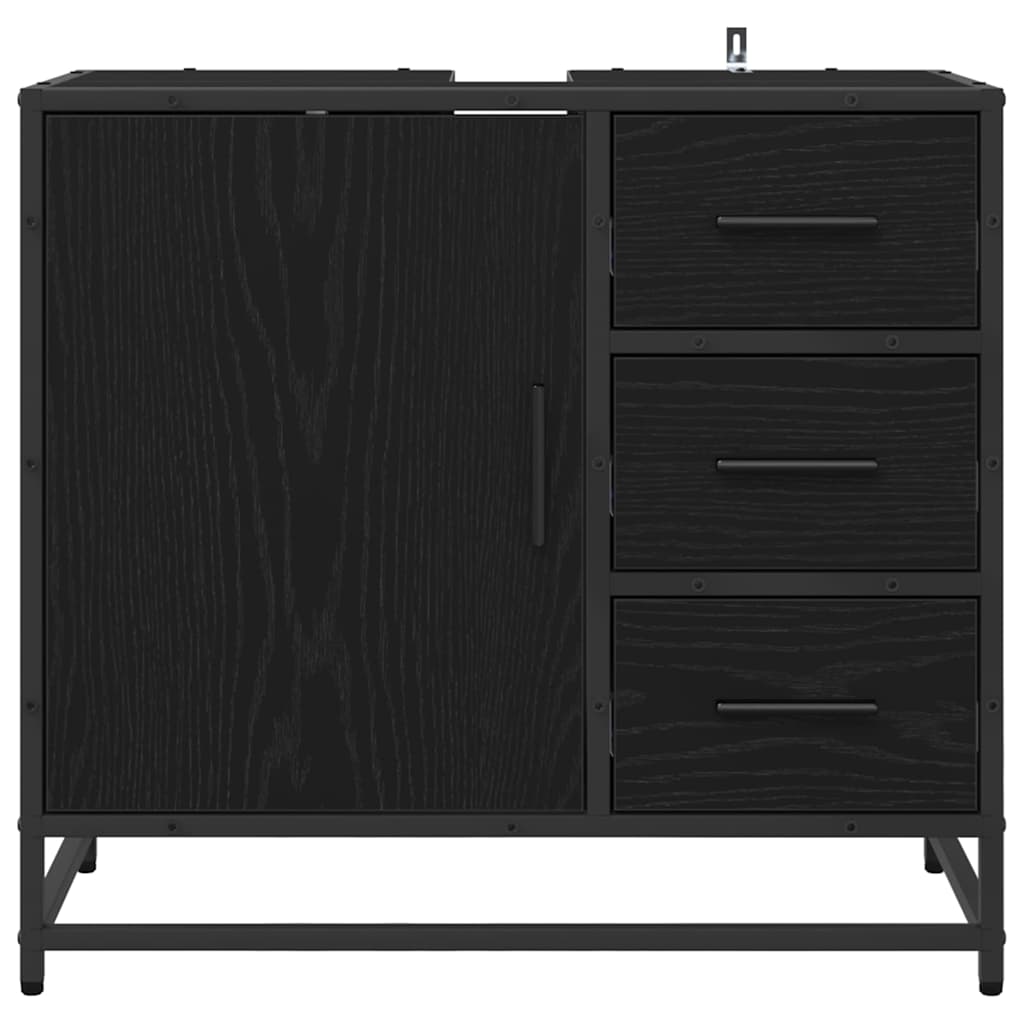 vidaXL Szafka Łazienkowa z szufladą Czarny Dąb 65 x 33 x 60 cm