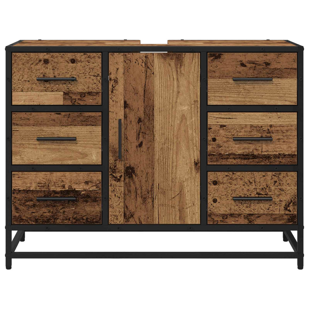 vidaXL Szafka Łazienkowa z szufladą Stare drewno 80 x 33 x 60 cm