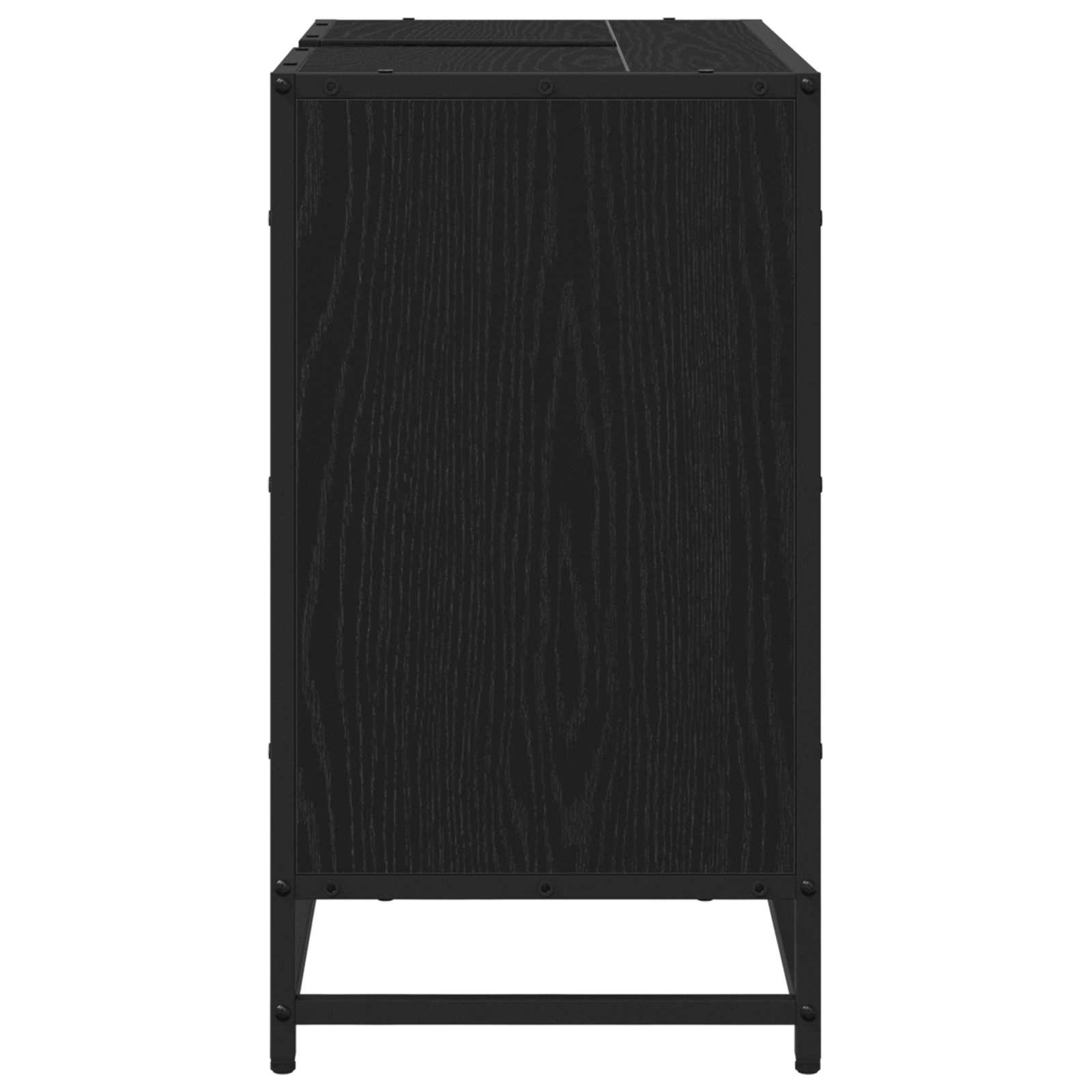 vidaXL Szafka Łazienkowa z półką z drzwiami Czarny Dąb 65 x 33 x 60 cm