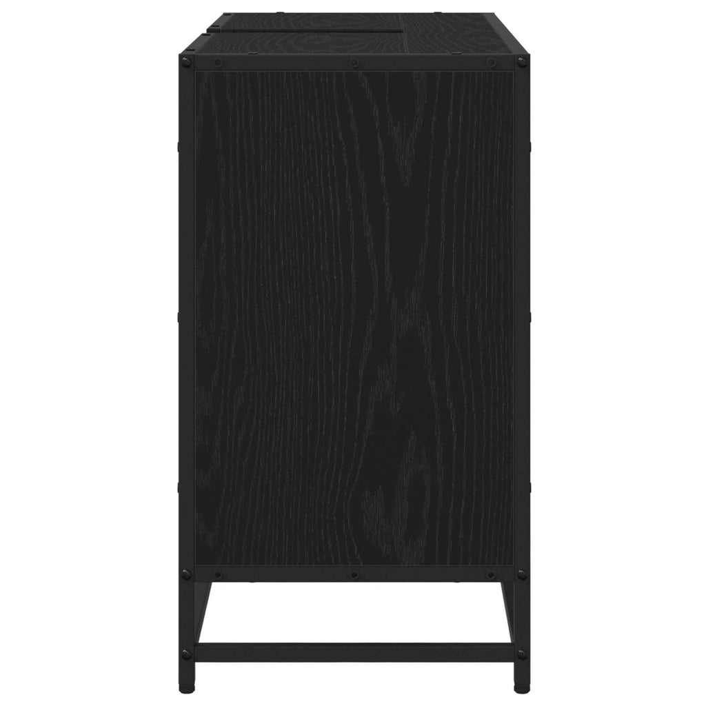vidaXL Szafka Łazienkowa z półką z drzwiami Czarny Dąb 80 x 33 x 60 cm