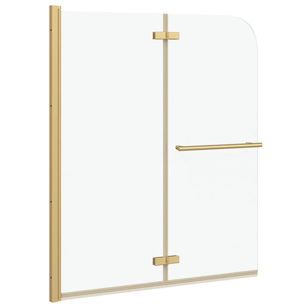 vidaXL Osłona prysznicowa złoty 120 x 140 cm Szkło ESG i aluminium