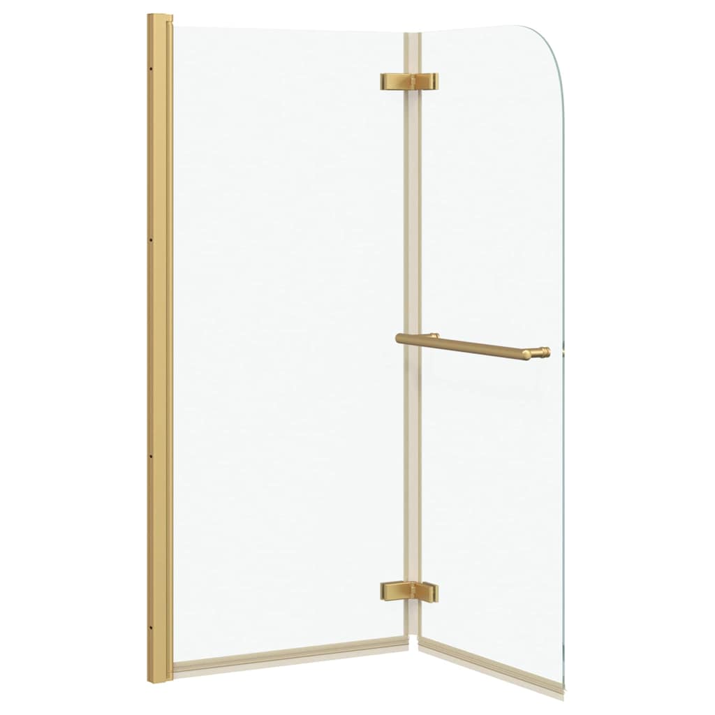 vidaXL Osłona prysznicowa złoty 120 x 140 cm Szkło ESG i aluminium