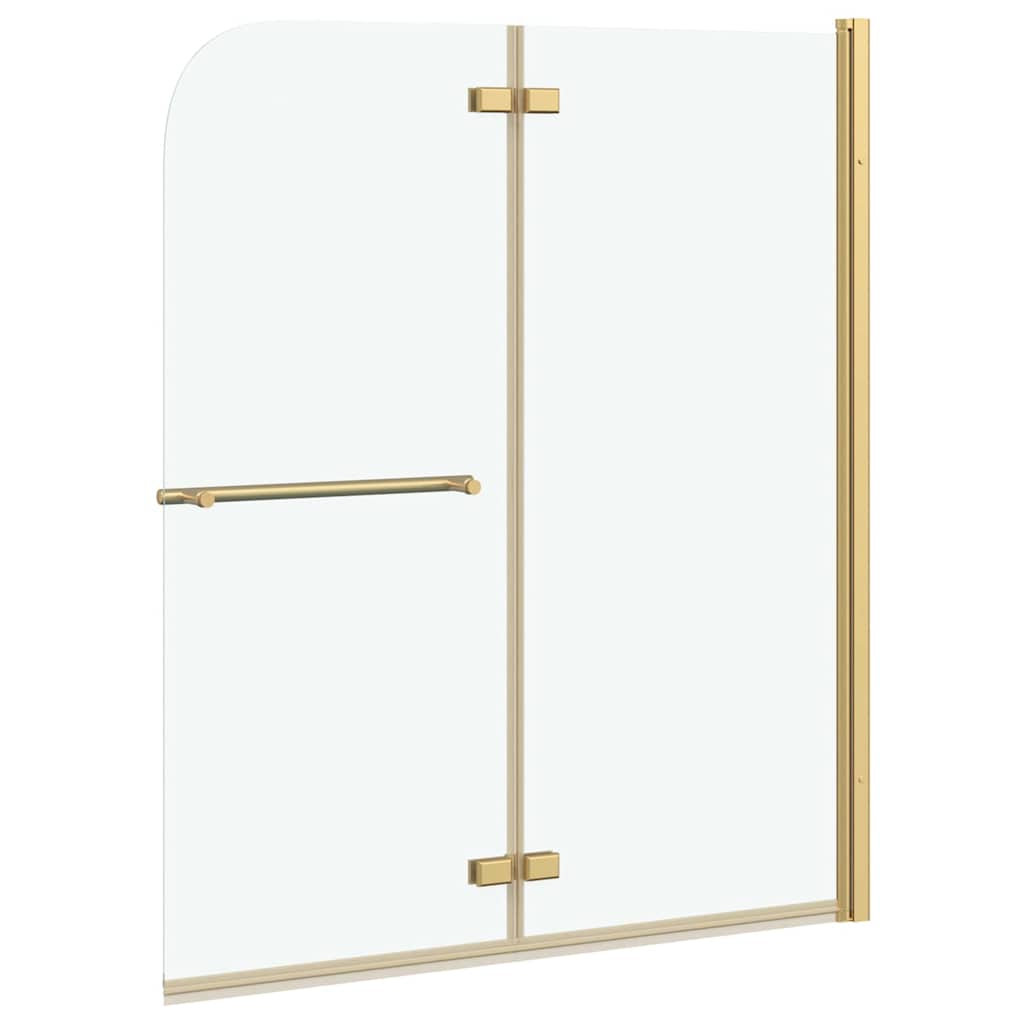 vidaXL Osłona prysznicowa złoty 120 x 140 cm Szkło ESG i aluminium